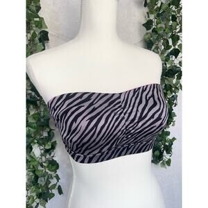 Black and Gray Y2K Zebra Print and Pink 2 in 1 Reversable Tube Top Size XS-S